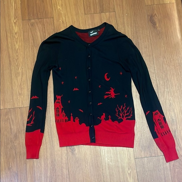 Sourpuss Sweaters - Black and Red Halloween Sweater